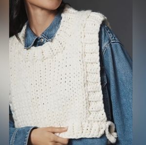 Anthropologie Chain Sweater Vest White/Cream One Size
